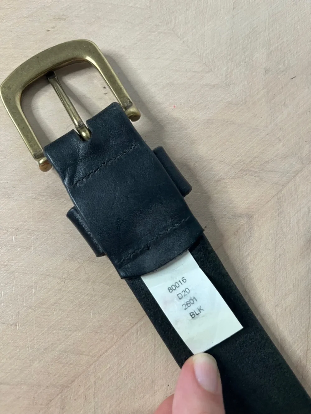 Duluth Trading Co Black Leather Men's Belt with Brass Buckle Size 34